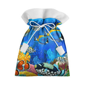 Подарочный 3D мешок с принтом Экзотические рыбки в Новосибирске, 100% полиэстер | Размер: 29*39 см | Тематика изображения на принте: животые | красочные | морские | рыбки | цветные | экзотические