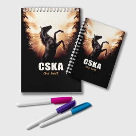 Блокнот с принтом CSKA the best в Новосибирске, 100% бумага | 48 листов, плотность листов — 60 г/м2, плотность картонной обложки — 250 г/м2. Листы скреплены удобной пружинной спиралью. Цвет линий — светло-серый
 | bcjhj