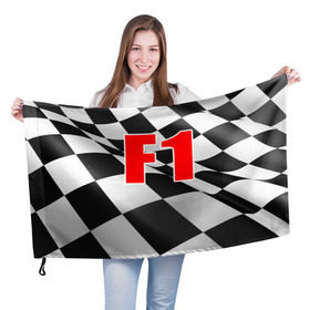 Флаг 3D с принтом Формула 1 в Новосибирске, 100% полиэстер | плотность ткани — 95 г/м2, размер — 67 х 109 см. Принт наносится с одной стороны | f1 | formula 1 | авто | автогонки | автоспорт | спорткар | финиш
