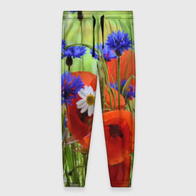 Женские брюки 3D с принтом Маки 7 в Новосибирске, полиэстер 100% | прямой крой, два кармана без застежек по бокам, с мягкой трикотажной резинкой на поясе и по низу штанин. В поясе для дополнительного комфорта — широкие завязки | цветы