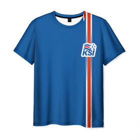 Мужская футболка 3D с принтом Форма сборной Исландии по футболу в Новосибирске, 100% полиэфир | прямой крой, круглый вырез горловины, длина до линии бедер | euro 2016
