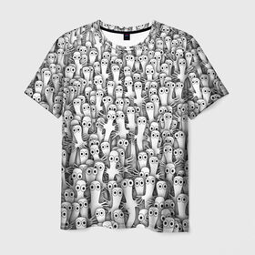 Мужская футболка 3D с принтом Хатифнатты в Новосибирске, 100% полиэфир | прямой крой, круглый вырез горловины, длина до линии бедер | Тематика изображения на принте: moomintroll | мумми тролль