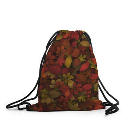 Рюкзак-мешок 3D с принтом Осенние листья в Новосибирске, 100% полиэстер | плотность ткани — 200 г/м2, размер — 35 х 45 см; лямки — толстые шнурки, застежка на шнуровке, без карманов и подкладки | 
