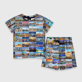 Детский костюм с шортами 3D с принтом Туризм (10х10) в Новосибирске,  |  | азия | берлин | вегас | венеция | воспоминания | города | достопримечательности | европа | египет | калифорния | каникулы | лондон | милан | москва | ностальгия | нью йорк | отдых | отпуск | память
