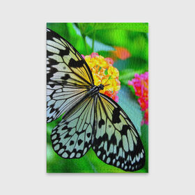 Обложка для паспорта матовая кожа с принтом Бабочка в Новосибирске, натуральная матовая кожа | размер 19,3 х 13,7 см; прозрачные пластиковые крепления | бабочка | цветок | яркая