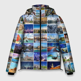Мужская зимняя куртка 3D с принтом Страны мира (9х9) в Новосибирске, верх — 100% полиэстер; подкладка — 100% полиэстер; утеплитель — 100% полиэстер | длина ниже бедра, свободный силуэт Оверсайз. Есть воротник-стойка, отстегивающийся капюшон и ветрозащитная планка. 

Боковые карманы с листочкой на кнопках и внутренний карман на молнии. | Тематика изображения на принте: азия | берлин | вегас | венеция | воспоминания | города | достопримечательности | европа | египет | калифорния | каникулы | лондон | милан | москва | ностальгия | нью йорк | отдых | отпуск | память
