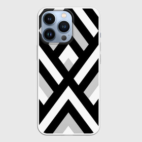 Чехол для iPhone 13 Pro с принтом Полоски в Новосибирске,  |  | белый | полосы | черный