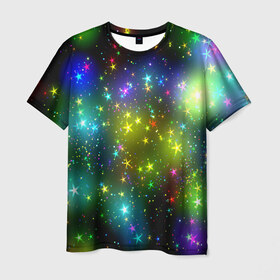 Мужская футболка 3D с принтом Звёзды в Новосибирске, 100% полиэфир | прямой крой, круглый вырез горловины, длина до линии бедер | вселенная | галактика | звезды