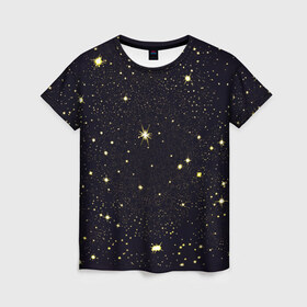 Женская футболка 3D с принтом Stars в Новосибирске, 100% полиэфир ( синтетическое хлопкоподобное полотно) | прямой крой, круглый вырез горловины, длина до линии бедер | вселенная | галактика | звезды