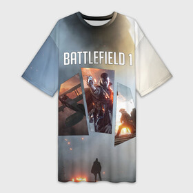 Платье-футболка 3D с принтом Battlefield 1 в Новосибирске,  |  | battlefield | батла | батлфилд