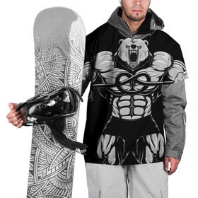 Накидка на куртку 3D с принтом Strongman в Новосибирске, 100% полиэстер |  | Тематика изображения на принте: bodybuilding | gym | house | know | power | бодибилдинг | культуризм | медведь | сила | спорт | фитнес
