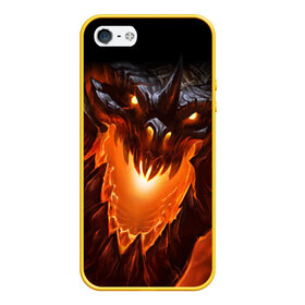 Чехол для iPhone 5/5S матовый с принтом Огнедышащий дракон в Новосибирске, Силикон | Область печати: задняя сторона чехла, без боковых панелей | дракон | змей | монстр | огонь | пасть | пламя | прикольные картинки