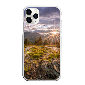 Чехол для iPhone 11 Pro матовый с принтом Восход в Новосибирске, Силикон |  | горы | лес | небо | пейзаж | природа | солнце