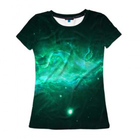 Женская футболка 3D с принтом Вселенная в Новосибирске, 100% полиэфир ( синтетическое хлопкоподобное полотно) | прямой крой, круглый вырез горловины, длина до линии бедер | 3д | вселенная | гравитация | звезда | космос | новая
