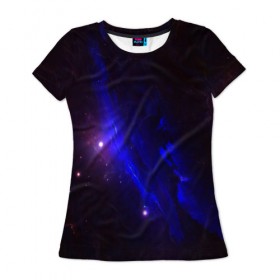 Женская футболка 3D с принтом Вселенная в Новосибирске, 100% полиэфир ( синтетическое хлопкоподобное полотно) | прямой крой, круглый вырез горловины, длина до линии бедер | 3д | вселенная | гравитация | звезда | космос | новая