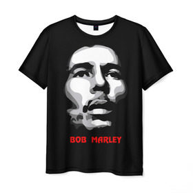 Мужская футболка 3D с принтом Боб Марли в Новосибирске, 100% полиэфир | прямой крой, круглый вырез горловины, длина до линии бедер | bob marley | боб марли | музыка | регги | ямайка