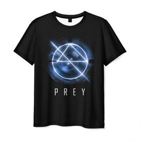 Мужская футболка 3D с принтом Prey в Новосибирске, 100% полиэфир | прямой крой, круглый вырез горловины, длина до линии бедер | prey | игра | космос