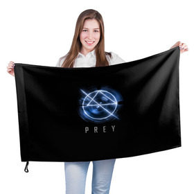 Флаг 3D с принтом Prey в Новосибирске, 100% полиэстер | плотность ткани — 95 г/м2, размер — 67 х 109 см. Принт наносится с одной стороны | prey | игра | космос