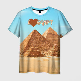 Мужская футболка 3D с принтом Egypt в Новосибирске, 100% полиэфир | прямой крой, круглый вырез горловины, длина до линии бедер | египет | заграница | отдых | отпуск | пирамиды | турист