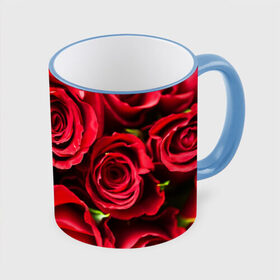 Кружка 3D с принтом Розы в Новосибирске, керамика | ёмкость 330 мл | красный | лепестки | прикольные картинки | розы | цветочки | цветы