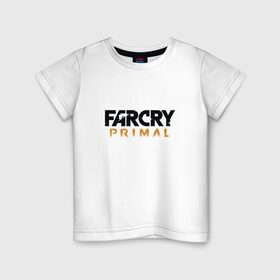 Детская футболка хлопок с принтом Far cry primal logo в Новосибирске, 100% хлопок | круглый вырез горловины, полуприлегающий силуэт, длина до линии бедер | 