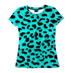 Женская футболка 3D с принтом Леопард в Новосибирске, 100% полиэфир ( синтетическое хлопкоподобное полотно) | прямой крой, круглый вырез горловины, длина до линии бедер | sea | summer | африка | вода | джунгли | зебра | леопард | лето | море | океан | пляж | полосы | принт | тигр