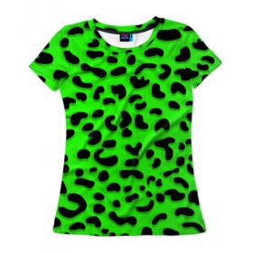 Женская футболка 3D с принтом Леопард в Новосибирске, 100% полиэфир ( синтетическое хлопкоподобное полотно) | прямой крой, круглый вырез горловины, длина до линии бедер | 