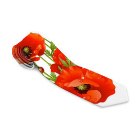 Галстук 3D с принтом Маки в Новосибирске, 100% полиэстер | Длина 148 см; Плотность 150-180 г/м2 | field | flowers | poppies | poppy | red | wild | красные | мак | маки | поле | полевые | цветы