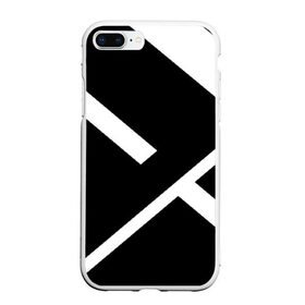 Чехол для iPhone 7Plus/8 Plus матовый с принтом Black and White в Новосибирске, Силикон | Область печати: задняя сторона чехла, без боковых панелей | белый | геометрия | полосы | черный