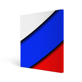 Холст квадратный с принтом Российский флаг в Новосибирске, 100% ПВХ |  | косой | наклонный | триколор