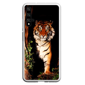 Чехол для Honor 20 с принтом Тигр в Новосибирске, Силикон | Область печати: задняя сторона чехла, без боковых панелей | Тематика изображения на принте: дикая кошка | лес | природа | тигр | хищник