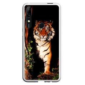 Чехол для Honor P Smart Z с принтом Тигр в Новосибирске, Силикон | Область печати: задняя сторона чехла, без боковых панелей | Тематика изображения на принте: дикая кошка | лес | природа | тигр | хищник