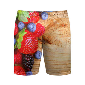 Мужские шорты 3D спортивные с принтом Ягодки в Новосибирске,  |  | красная | малина | новая | ягода | ягодная