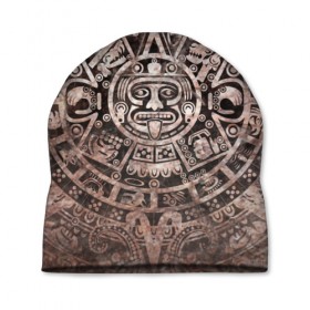 Шапка 3D с принтом Народ Майя в Новосибирске, 100% полиэстер | универсальный размер, печать по всей поверхности изделия | декор | древний | дух | монстр | символ | существо | текстуры индийские | украшения | элемент