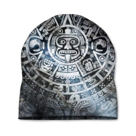 Шапка 3D с принтом Народ Майя в Новосибирске, 100% полиэстер | универсальный размер, печать по всей поверхности изделия | декор | древний | дух | индийские | монстр | символ | существо | текстуры | украшения | элемент