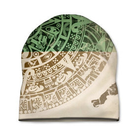 Шапка 3D с принтом Народ Майя 2 в Новосибирске, 100% полиэстер | универсальный размер, печать по всей поверхности изделия | Тематика изображения на принте: античный | ацтеки | гранж | живопись | культура | майя | орнамент | ретро | старинный | элемент