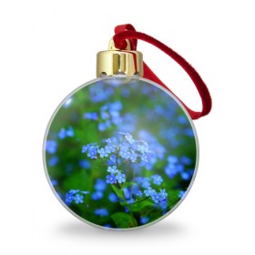 Ёлочный шар с принтом Синие цветы в Новосибирске, Пластик | Диаметр: 77 мм | лепестки | прикольные картинки | цветочки | цветы