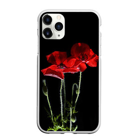 Чехол для iPhone 11 Pro Max матовый с принтом Маки в Новосибирске, Силикон |  | background | black | flowers | poppies | poppy | red | wild | красные | мак | маки | полевые | фон | цветы | черный