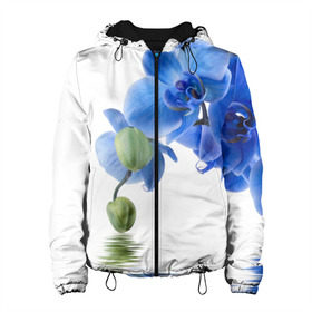 Женская куртка 3D с принтом Веточка орхидеи в Новосибирске, ткань верха — 100% полиэстер, подклад — флис | прямой крой, подол и капюшон оформлены резинкой с фиксаторами, два кармана без застежек по бокам, один большой потайной карман на груди. Карман на груди застегивается на липучку | ветка | красота | нежность | орхидея | природа | растение | фауна | цветок | цветы