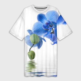 Платье-футболка 3D с принтом Веточка орхидеи в Новосибирске,  |  | ветка | красота | нежность | орхидея | природа | растение | фауна | цветок | цветы