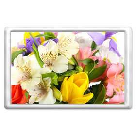 Магнит 45*70 с принтом Красивый букет в Новосибирске, Пластик | Размер: 78*52 мм; Размер печати: 70*45 | аромат | астры | букет | вазон | великолепие | гвоздики | гиацинт | гортензия | калла | краски | красота | куст | лилия | орхидея | пион | подсолнух | полевые цветы | природа | растения | розы | ромашки