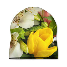 Шапка 3D с принтом Красивый букет в Новосибирске, 100% полиэстер | универсальный размер, печать по всей поверхности изделия | аромат | астры | букет | вазон | великолепие | гвоздики | гиацинт | гортензия | калла | краски | красота | куст | лилия | орхидея | пион | подсолнух | полевые цветы | природа | растения | розы | ромашки