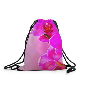 Рюкзак-мешок 3D с принтом Орхидея в Новосибирске, 100% полиэстер | плотность ткани — 200 г/м2, размер — 35 х 45 см; лямки — толстые шнурки, застежка на шнуровке, без карманов и подкладки | лепесток | новая | орхидея | природа | цветок | яркая
