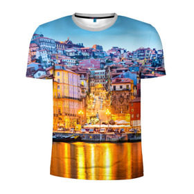 Мужская футболка 3D спортивная с принтом Португалия в Новосибирске, 100% полиэстер с улучшенными характеристиками | приталенный силуэт, круглая горловина, широкие плечи, сужается к линии бедра | europe | lisbon | portugal | европа | ес | загар | каникулы | купание | лиссабон | море | отдых | отпуск | пляж | португалия | туризм