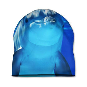 Шапка 3D с принтом Дельфин в Новосибирске, 100% полиэстер | универсальный размер, печать по всей поверхности изделия | вода | дельфин | море | отдых | отпуск | подводный мир | туризм