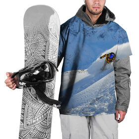 Накидка на куртку 3D с принтом Спуск в Новосибирске, 100% полиэстер |  | Тематика изображения на принте: гора | зима | лыжник | снег | спорт | спуск