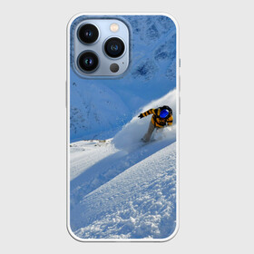 Чехол для iPhone 13 Pro с принтом Спуск в Новосибирске,  |  | гора | зима | лыжник | снег | спорт | спуск