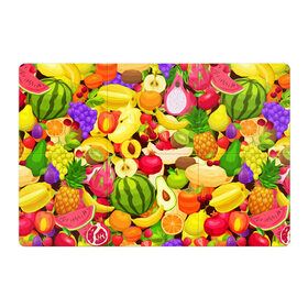 Магнитный плакат 3Х2 с принтом Веселые фрукты в Новосибирске, Полимерный материал с магнитным слоем | 6 деталей размером 9*9 см | апельсин | арбуз | банан | виноград | груша | киви | овощи | питание | ппп | правильное | тайланд | фрукт | яблоко