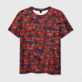 Мужская футболка 3D с принтом Какодемоны (pixel-art) в Новосибирске, 100% полиэфир | прямой крой, круглый вырез горловины, длина до линии бедер | doom | демон | дум