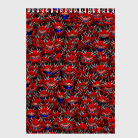 Скетчбук с принтом Какодемоны (pixel-art) в Новосибирске, 100% бумага
 | 48 листов, плотность листов — 100 г/м2, плотность картонной обложки — 250 г/м2. Листы скреплены сверху удобной пружинной спиралью | doom | демон | дум
